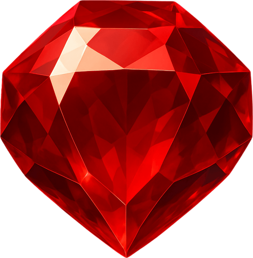 a red gem realistic.
In-Game asset.  2d.  High contrast.  No shadows