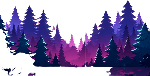 Beautiful shinny forest sky.
Single Game Texture.  In-Game asset.  2d.  Blank background.  High contrast.  No shadows