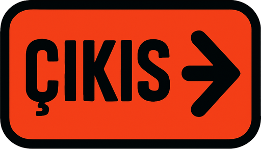 ÇIKIŞ BUTTON.
In-Game asset.  2d.  High contrast.  No shadows