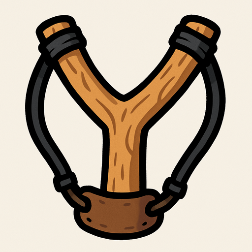 Slingshot.
In-Game asset.  2d.  High contrast.  No shadows