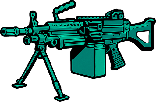 m249.
In-Game asset.  2d.  High contrast.  No shadows