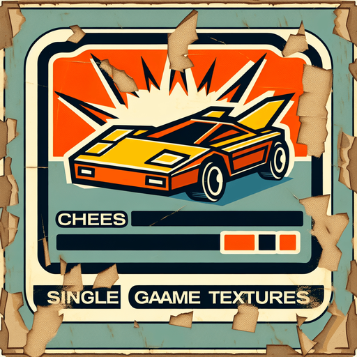 Worn out sticker for a video game, 90s style, cheese, simple, vintage.
Single Game Texture. In-Game asset. 2d. Blank background. High contrast. No shadows.