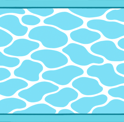 Piscina vista desde arriba con lineas suaves. un borde celeste igual al agua de proporciones 4:16.
In-Game asset.  2d.  High contrast.  No shadows