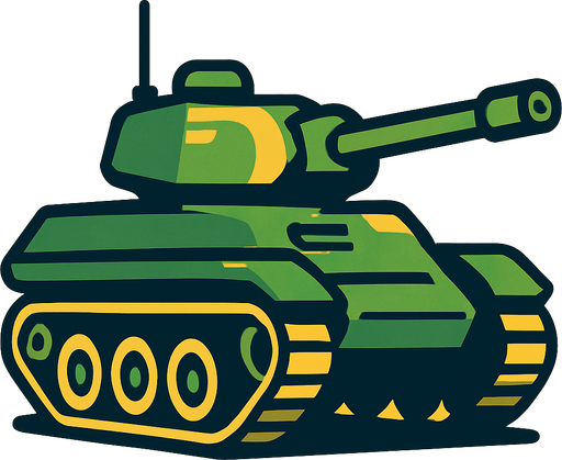 Un tanque.
In-Game asset.  2d.  High contrast.  No shadows