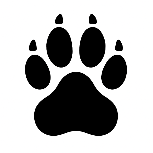 Animal Footprint.
High contrast.  No shadows