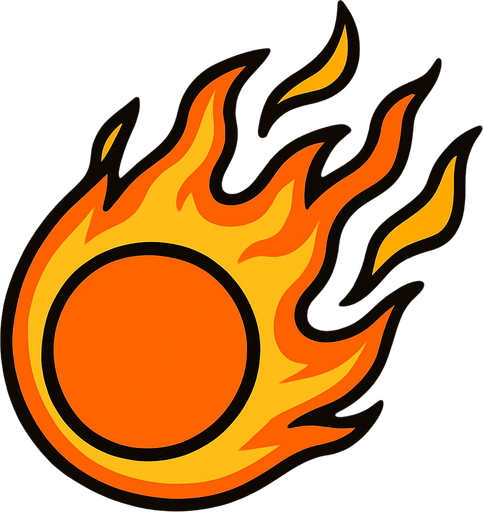 Fireball.
In-Game asset.  2d.  High contrast.  No shadows
