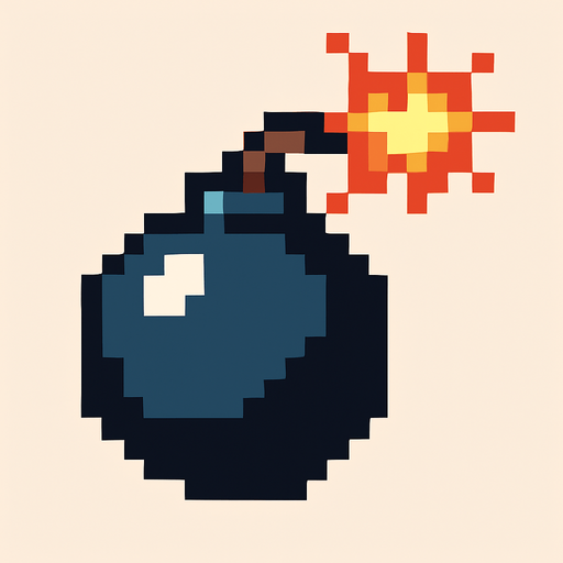 Pixel art Bomb..
In-Game asset.  High contrast.  No shadows