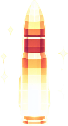 glowing bullet.
Single Game Texture.  In-Game asset.  2d.  Blank background.  High contrast.  No shadows
