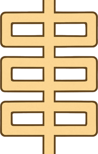 Top-down map asset for a TD game. Imagine a single, contiguous ribbon laid across a canyon floor; this ribbon is the path. It is a unicursal maze, meaning it's a single, non-branching route that twists through the map in a complex, grid-like pattern. The path has absolutely no junctions or alternative routes. The path starts at the top-middle edge and the very same path ends at the bottom-middle edge. The path is flanked by wide, flat, sandy plateaus that are completely barren for building. The map is framed by large, decorative sandstone formations pushed to the far edges, which do not intrude on the central play area. Semi-realistic style. --no towers, no buildings, no characters, no junctions.
In-Game asset.  2d.  High contrast.  No shadows