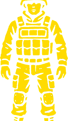 soldier without weopen.
In-Game asset.  2d.  High contrast.  No shadows