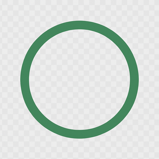 Simple green ringline with transparent inner. Front view