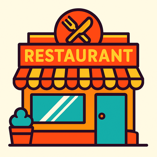 restaurant shop.
In-Game asset.  High contrast.  No shadows