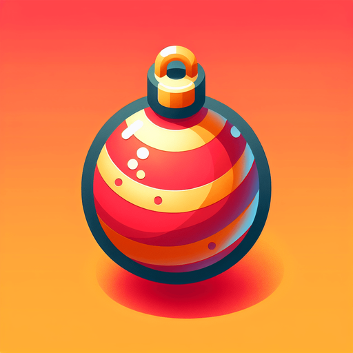 a christmas ball. plastic style. Single Game Texture. In-Game asset. 2d. Blank background. High contrast. No shadows.