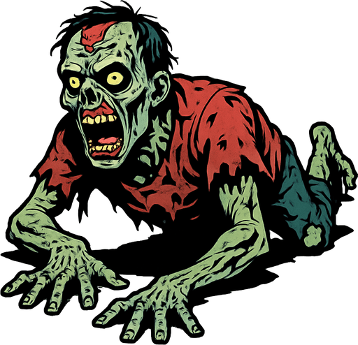 crawler zombie.
In-Game asset.  2d.  High contrast.  No shadows