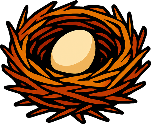 kuş yuvası.
In-Game asset.  2d.  High contrast.  No shadows