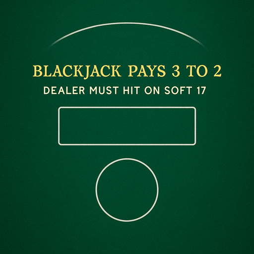 "Crea un asset de fondo para la mesa de Blackjack de un casino virtual, diseñada específicamente para un solo jugador.

Características visuales:

Material: Debe ser un fieltro de casino de alta calidad. El color principal debe ser un verde esmeralda profundo y rico, con una textura sutil que simule el fieltro real (sin ser demasiado ruidosa o distractora).

Diseño de la Mesa: Incluye las líneas y marcadores clásicos de una mesa de Blackjack, adaptada para un único jugador:

Un arco o semicírculo claro para la posición del crupier, ubicado en la parte superior de la mesa.

Una única área claramente definida para la posición del jugador, ubicada frente a la posición del crupier. Esta posición debe tener un círculo para la apuesta.

Un área designada para las cartas del crupier.

Si es posible, incluye un texto sutil y elegante en dorado o blanco que indique las reglas básicas del Blackjack, como "BLACKJACK PAYS 3 TO 2" y "DEALER MUST HIT ON SOFT 17" (o las reglas que prefiera.
In-Game asset.  2d.  High contrast.  No shadows