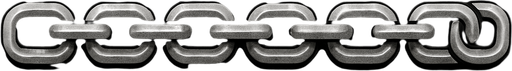 A 20 nodes straight metalic lock chain. High definition.
In-Game asset.  2d.  High contrast.  No shadows