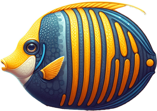 A realistic tangfish.
Single Game Texture. In-Game asset. 2d. Blank background. High contrast. No shadows.