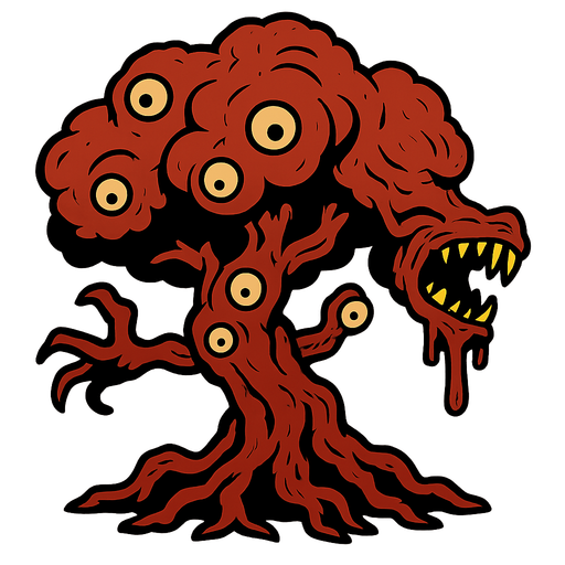 mutant tree.
In-Game asset.  2d.  High contrast.  No shadows