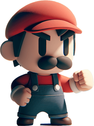 chibi mario bross stand fight
Single Game Texture.  In-Game asset.  2d.  Blank background.  High contrast.  No shadows