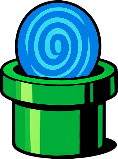 Mario portal..
In-Game asset.  2d.  High contrast.  No shadows