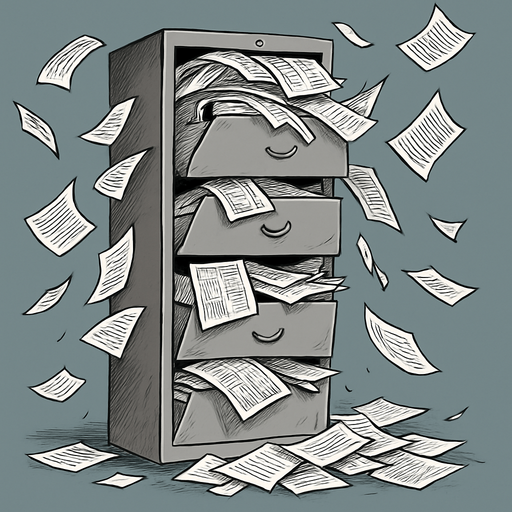 grow the image and have papers fall from the folders