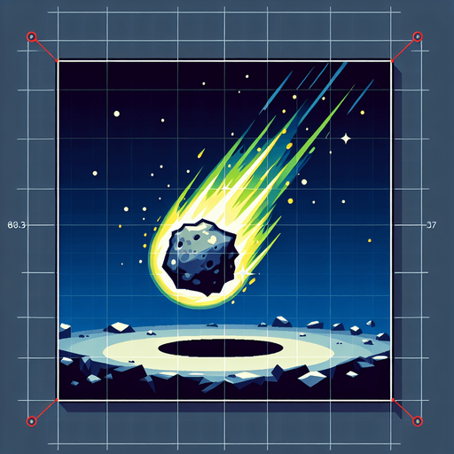 Asteroid, falling Single Game Texture. In-Game asset. 2d. Blank background. High contrast. No shadows.