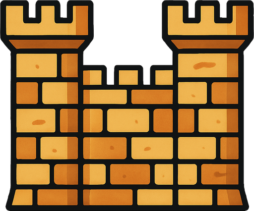 castle wall.
In-Game asset.  2d.  High contrast.  No shadows