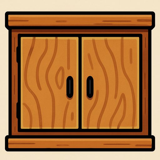 bir dolabın  üst kısmını çiz.
In-Game asset.  2d.  High contrast.  No shadows