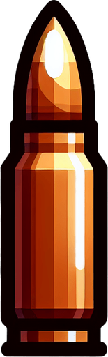 Bullet.
Single Game Texture. In-Game asset. 2d. Blank background. High contrast. No shadows.