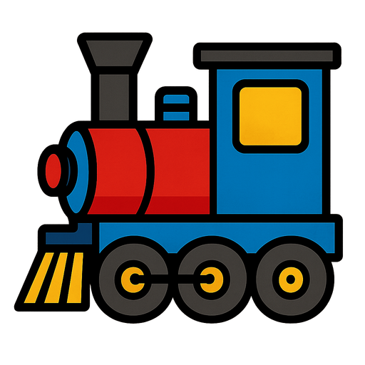 a train.
In-Game asset.  2d.  High contrast.  No shadows