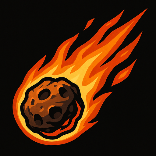 draw a falling meteor.
In-Game asset.  2d.  High contrast.  No shadows