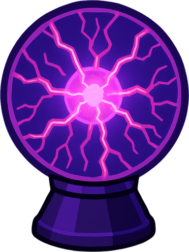 Plasma ball.
In-Game asset.  2d.  High contrast.  No shadows