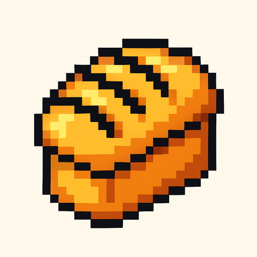 pan de pixeles.
In-Game asset.  2d.  High contrast.  No shadows