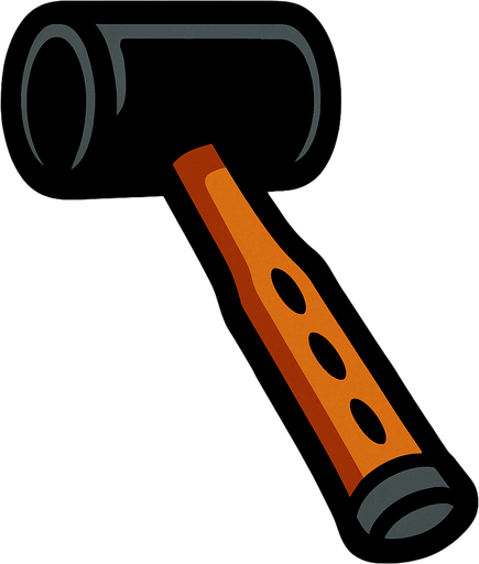 Rubber mallet.
In-Game asset.  2d.  High contrast.  No shadows