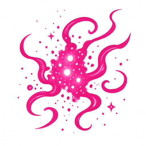 particulas rosadas, de poder.
In-Game asset.  2d.  High contrast.  No shadows