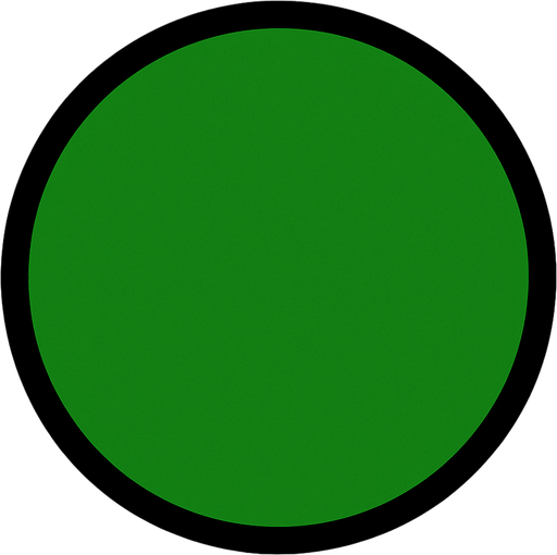 a circle with the color 0x4a8102.
In-Game asset.  2d.  High contrast.  No shadows