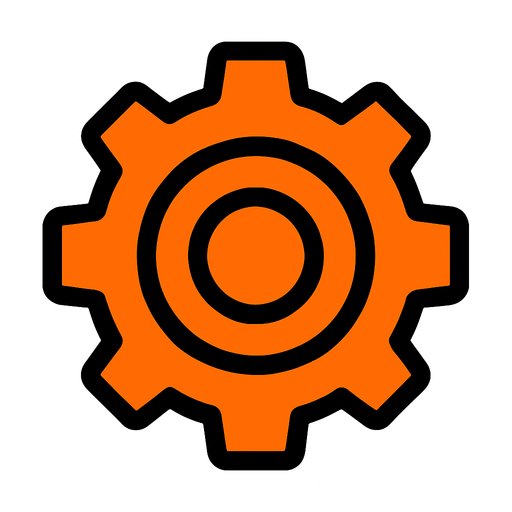 Settings icon.
In-Game asset.  2d.  High contrast.  No shadows