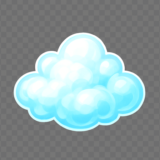 bright transparent cloud.
In-Game asset.  2d.  High contrast.  No shadows