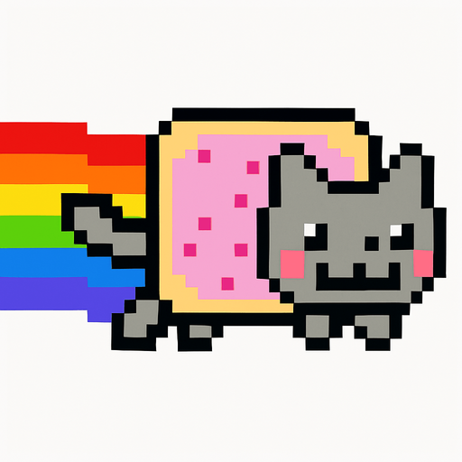 NYAN CAT.
In-Game asset.  2d.  High contrast.  No shadows