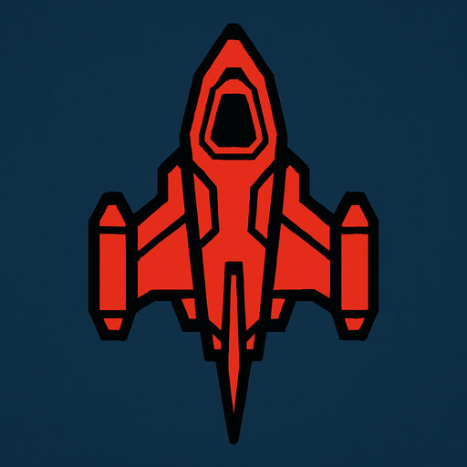 spaceship seen from up going down.
In-Game asset.  2d.  High contrast.  No shadows