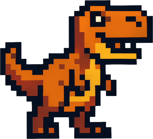 Trex pixel.
In-Game asset.  2d.  High contrast.  No shadows