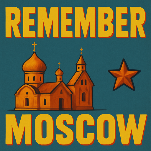Can you improve the image of the church cupula on the left of moscow and make a full church slavic style the height of the letters of moscow?