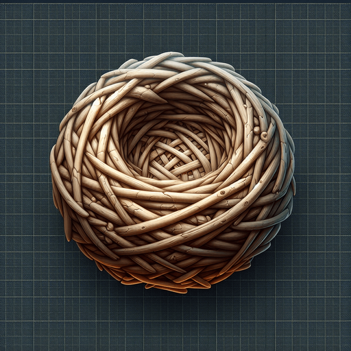 Nest.
Single Game Texture.  In-Game asset.  2d.  Blank background.  No shadows