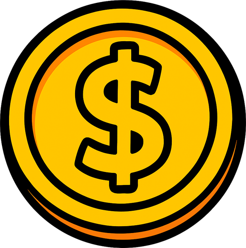 coin.
In-Game asset.  2d.  High contrast.  No shadows
