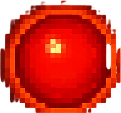 2d pixel high quality A red charcing glowing ball. Bright red core with subtle outer glow. 
Single Game Texture. In-Game asset. 2d. Blank background. High contrast. No shadows.