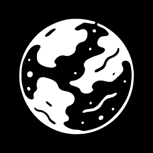 Pure White Planet.
In-Game asset.  2d.  High contrast.  No shadows