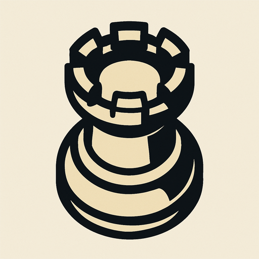 Chess rook view from above.
In-Game asset.  2d.  High contrast.  No shadows