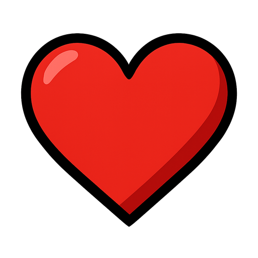 Red heart.
In-Game asset.  2d.  High contrast.  No shadows