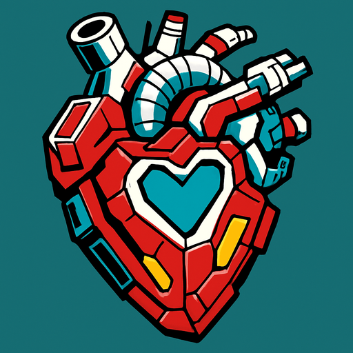 change it mecha-style heart for hero lives.
In-Game asset.  2d.  High contrast.  No shadows. mechaart
